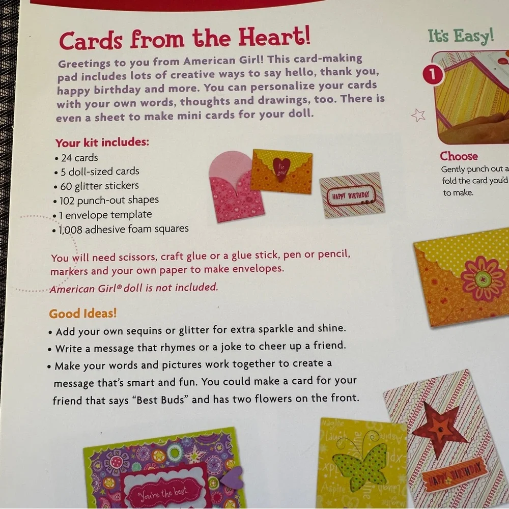 American Girl Card-Making Kit with Colorful Designs 29 Cards